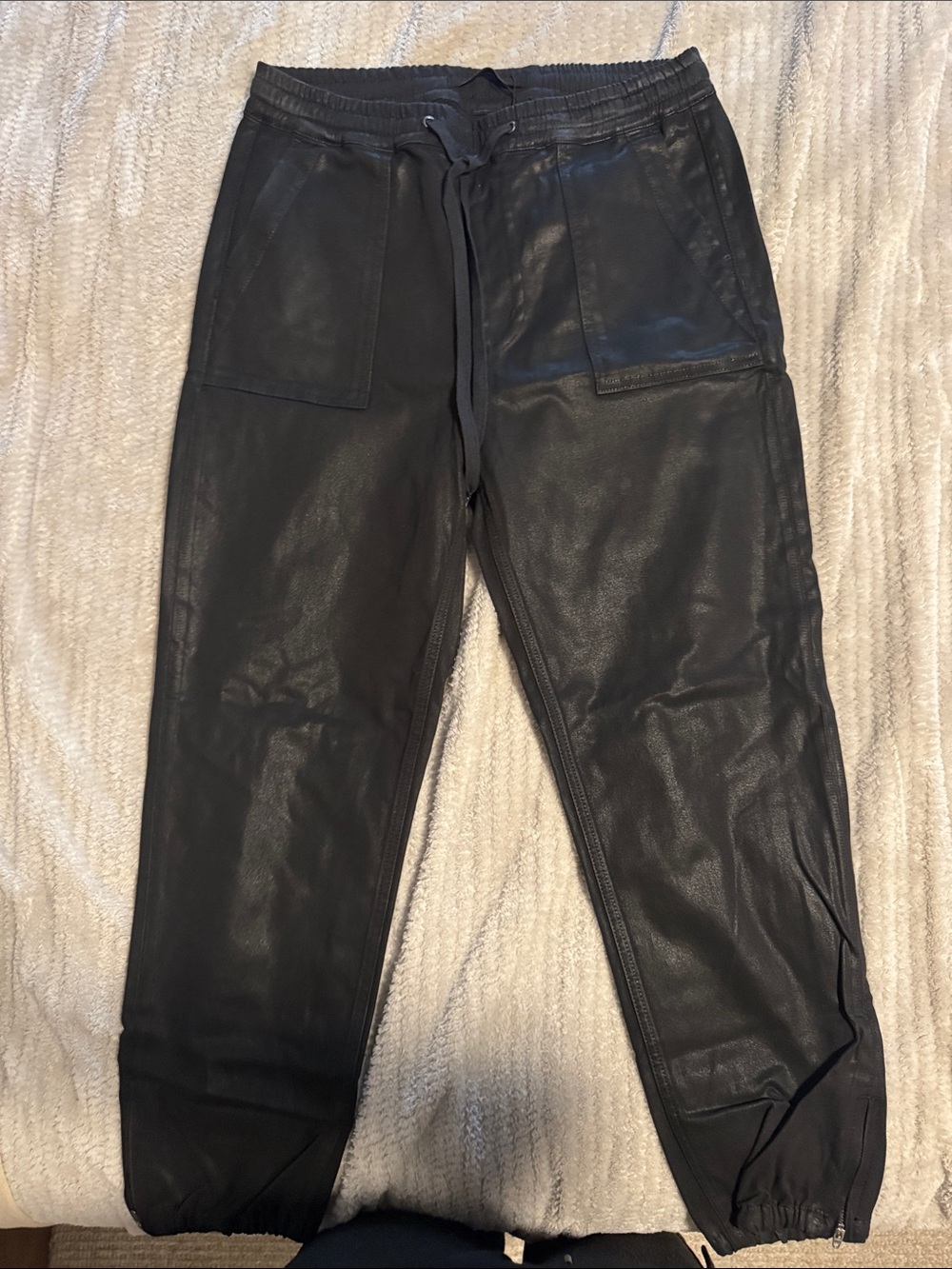 Joe's Jeans Black Faux Leather Jogger Pants